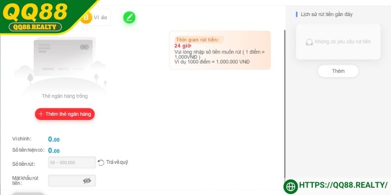 3 ưu điểm khi thực hiện rút tiền QQ88